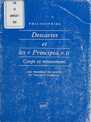cover image of Descartes et les principia